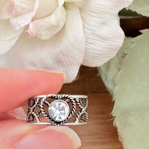 VTG 2002 Avon Sterling 925 April Birthstone Toe Ring Adjustable NIB 360